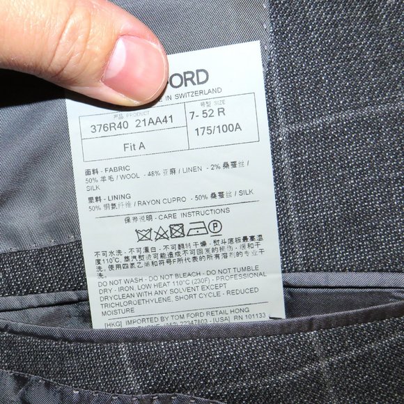 Tom Ford Fit A Windsor Gray Plaid Silk Blend Current Two Button Suit 42R - Picture 13 of 15